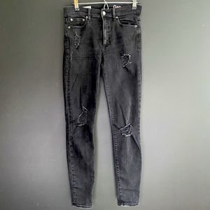 Black distressed Gap High Rise Denim